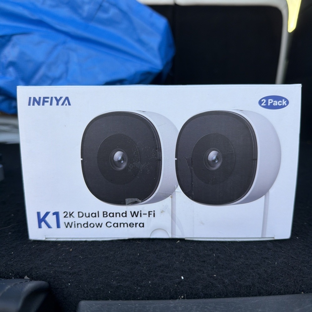 Infiya K1 2K Window Security Camera‎ No Drill Easy Install Indoor Cam